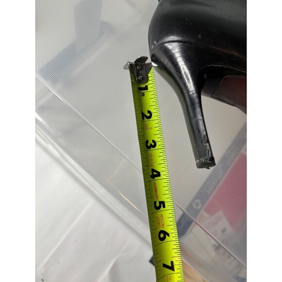 Gianni Bini Heeled Ankle Boots Black Sz 10 Square Toe Silver Grommet Strap - Picture 9 of 11